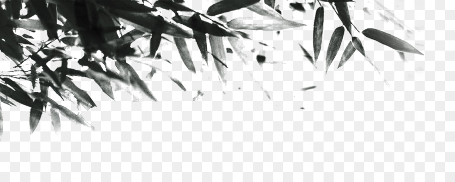 900x360 Ink Wash Painting Graphic Design - Bamboo Painting Black And White