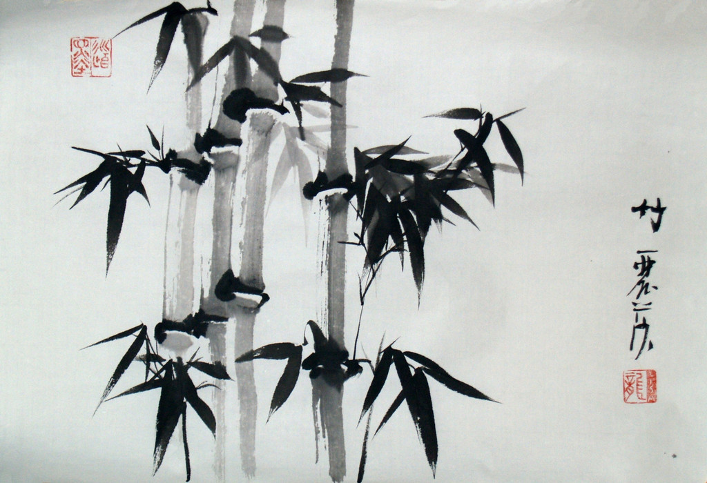 1024x700 Bamboo Moods - Bamboo Painting Black And White