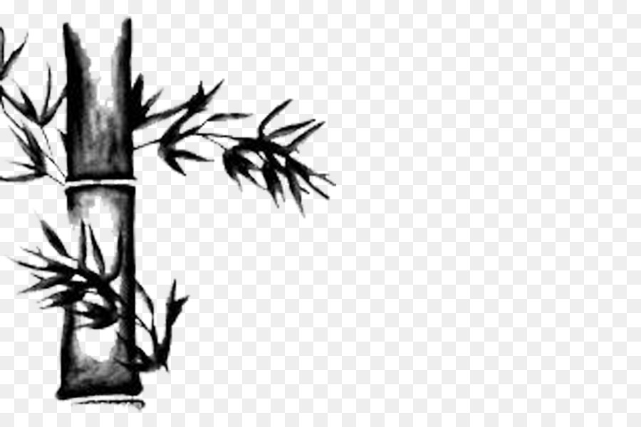 900x600 Bamboo Ink Wash Painting Shan Shui Desktop Wallpaper - Bamboo Painting Black And White