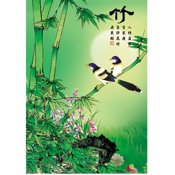 350x350 Hot Selling 3d Lenticular Birds Bamboo Painting - Bamboo Painting Images
