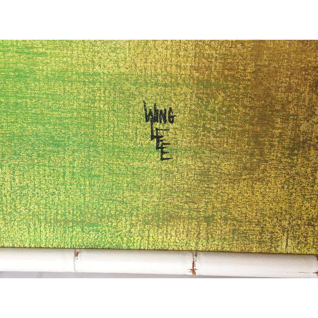 640x640 Large Framed Wing Lee Mid Century Asian Bamboo Painting Marjorie - Bamboo Painting Images