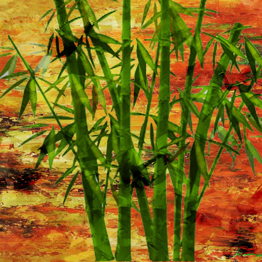 882x882 Buy Bamboo Land By Community Artists Group@ Rs. 7290. Code - Bamboo Tree Painting