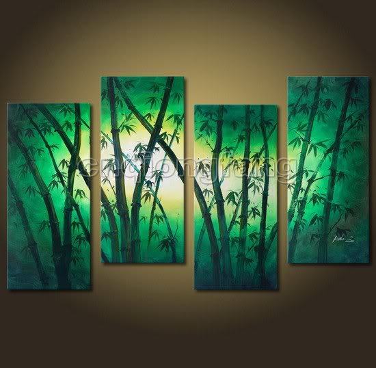 550x538 Deco Landscape Painting - Bamboo Tree Painting