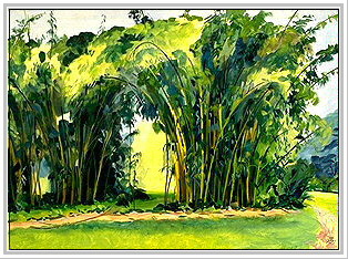 314x234 Gallery 1 Painting Maui Hawaii On Location By Don Jusko - Bamboo Tree Painting