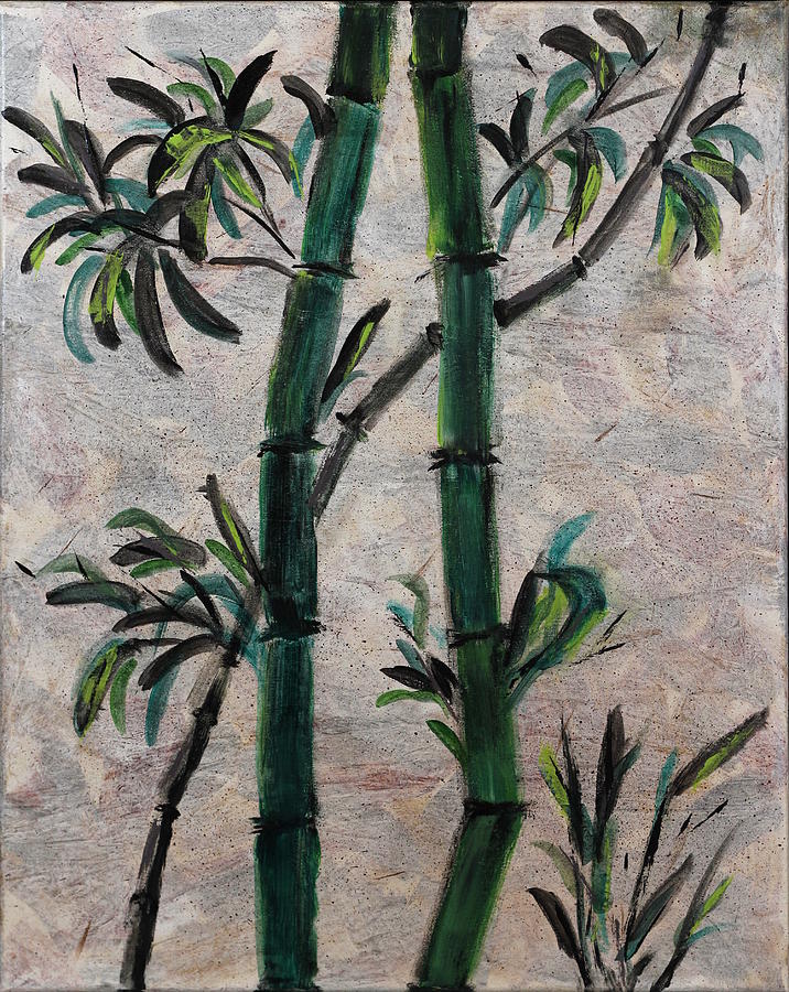 716x900 Bamboo Tree Painting By Seema Varma - Bamboo Tree Painting