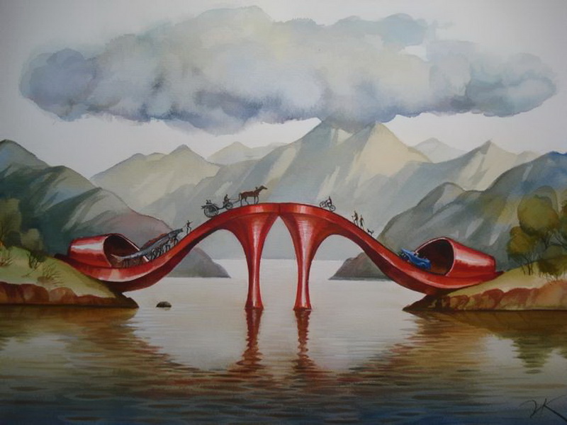 800x600 Vladimir Kush, 1965 ~ The Surreal Landscapes Art Styles - Banana Hammock Painting