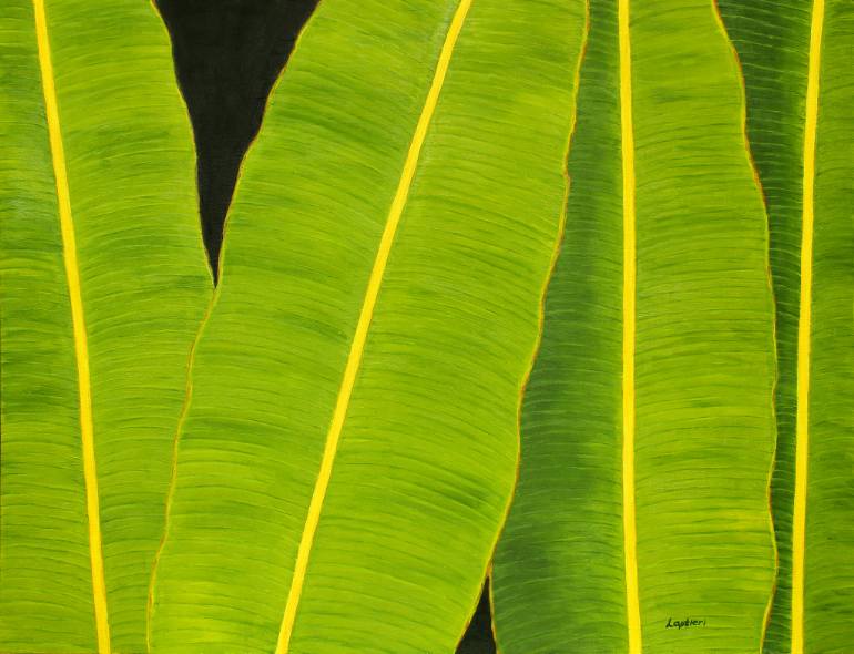 770x590 Saatchi Art Banana Leaves Painting By Tetiana Laptieva - Banana Leaf Painting