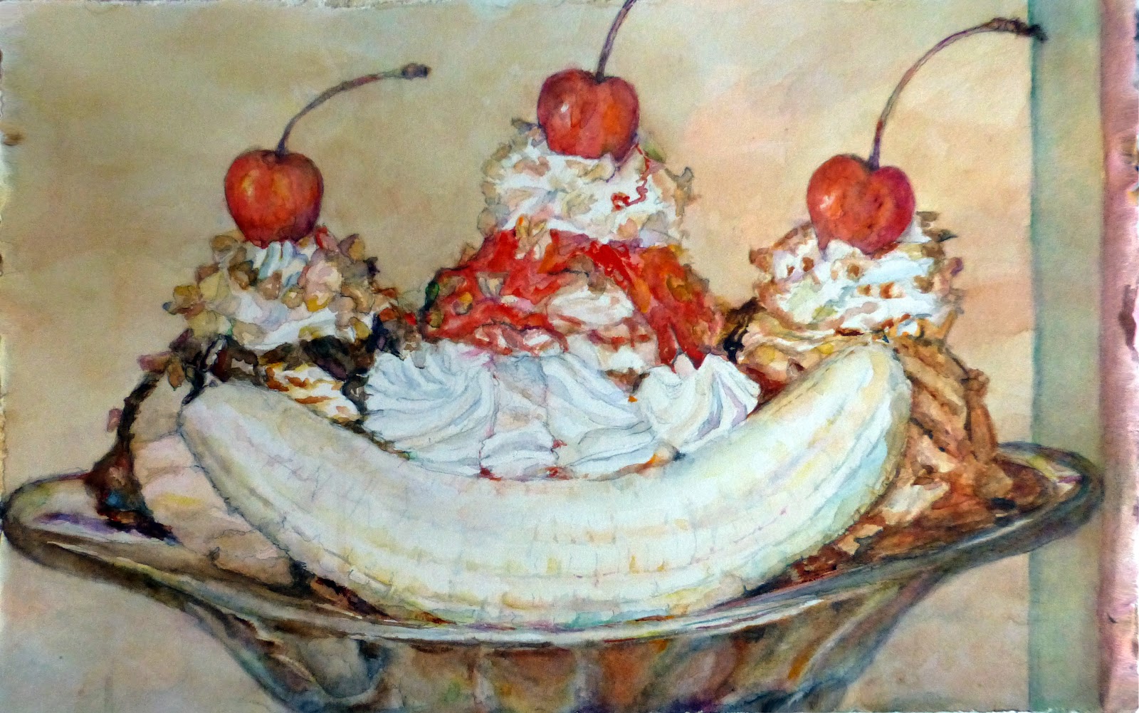 1600x1001 Elle Gould The Banana Split . - Banana Split Painting