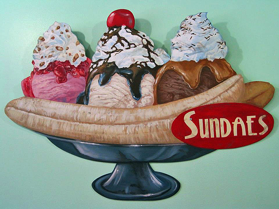 960x720 Ike's Ice Cream Parlor Custom Painted Murals By Utah Mural - Banana Split Painting