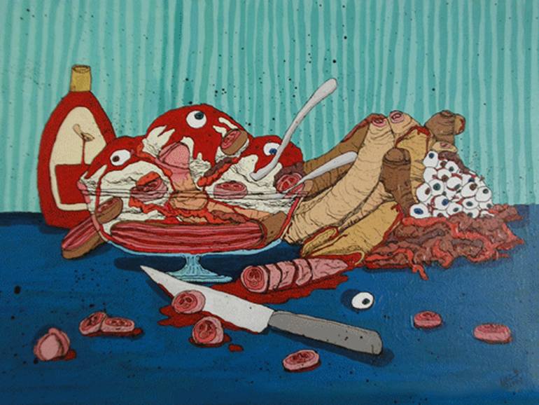 770x578 Saatchi Art Cannibal Banana Split Painting By Lisa Ng - Banana Split Painting