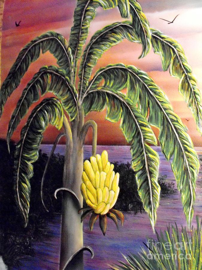 675x900 Banana Tree Painting By Sandy Hurst - Banana Tree Painting