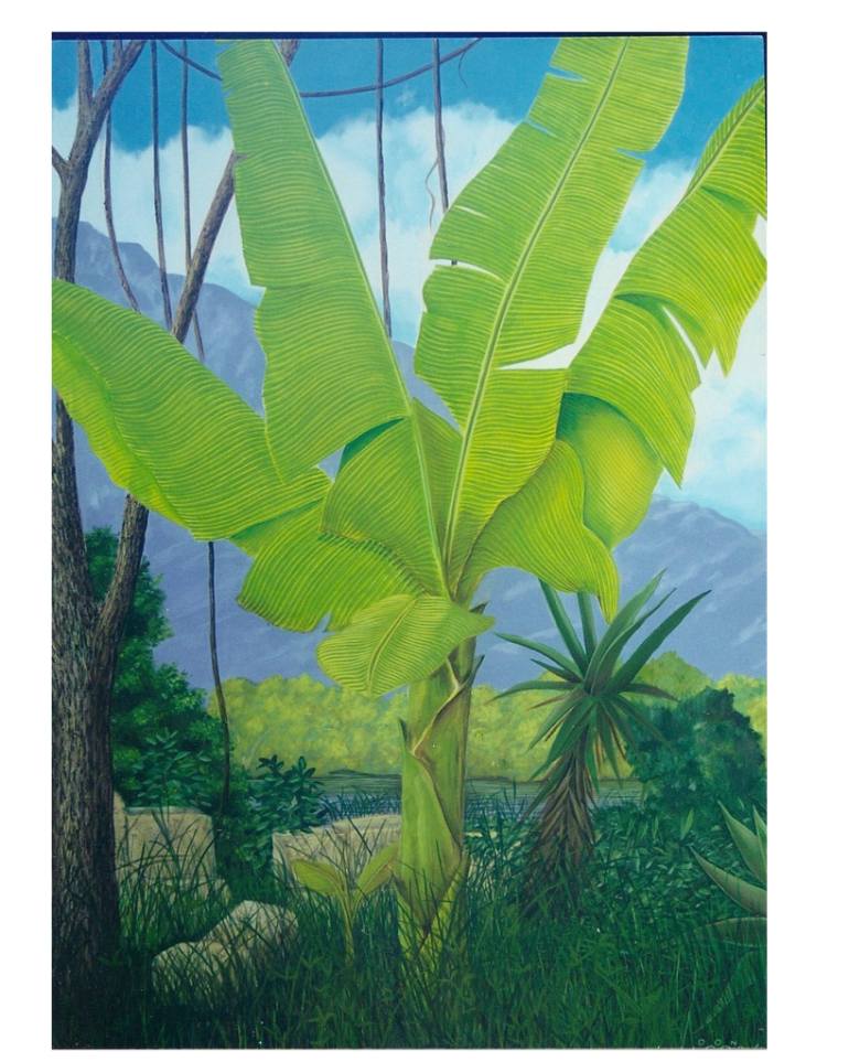 770x963 Saatchi Art Banana Tree (Jungle Triptych) Painting By Don Jacobs - Banana Tree Painting
