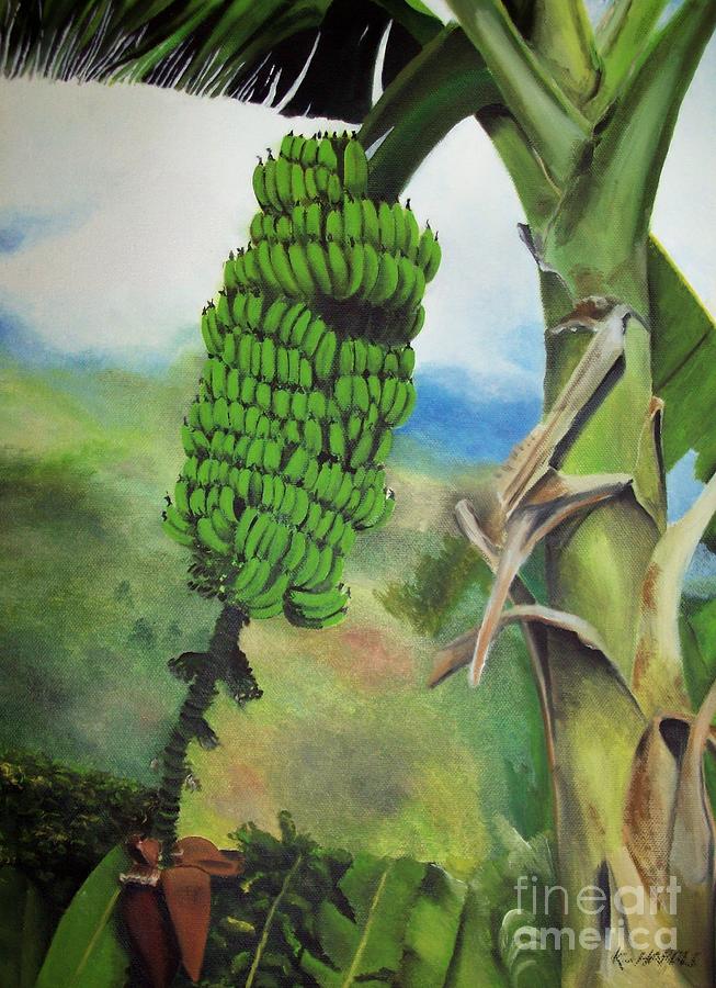 653x900 Banana Tree Painting By Kenneth Harris - Banana Tree Painting