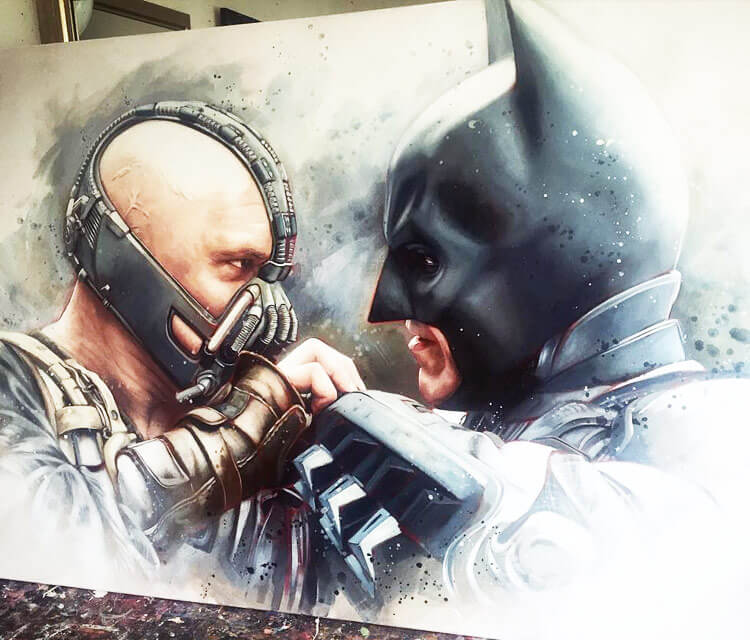 750x640 Bane Vs Batman Painting By Ben Jeffery No. 2934 - Bane Painting