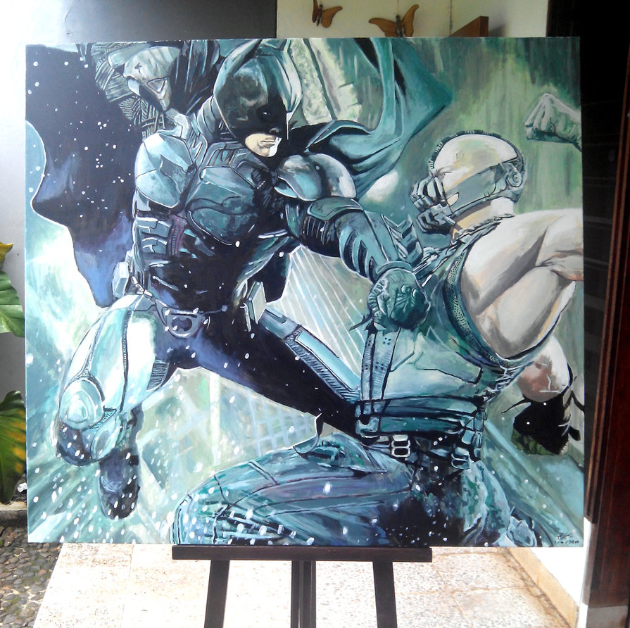 895x892 Batman Vs Bane Painting By Fandias - Bane Painting