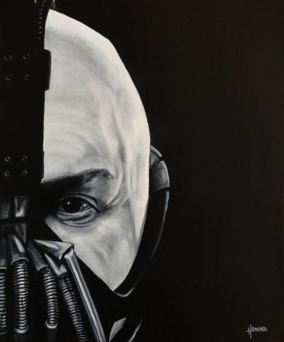 570x686 Bane Tom Hardy Dark Knight Art Print Reproduction - Bane Painting