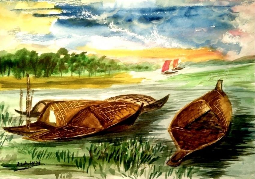 850x598 Beauty Of Nature'' Bangladesh'' Paintings By Asm Ambia - Bangladesh Painting