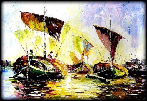500x346 Indian Seascape Palette Knife Oil Painting Large Indian Painting - Bangladesh Painting