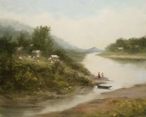 300x241 Sangu River, Bangladesh. 8x10, Original Oil Painting By Celene - Bangladesh Painting