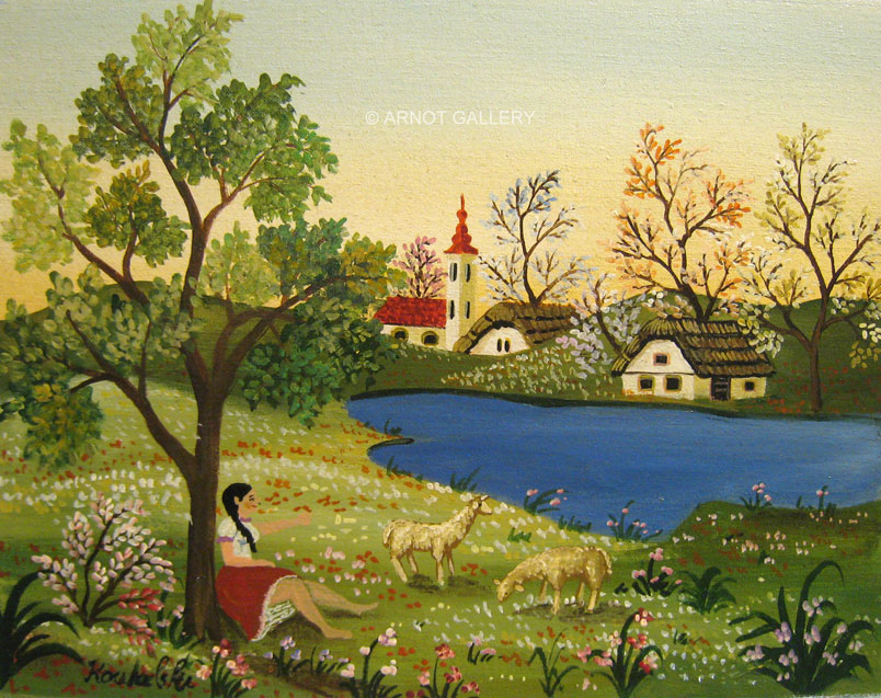 804x637 A. Kowalski - Bangladesh Village Scenery Painting