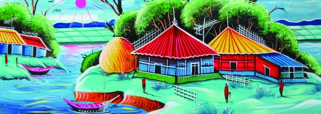 640x227 Rickshaw Amp Rickshaw Painting Of Bangladesh Sanchita - Bangladesh Village Scenery Painting