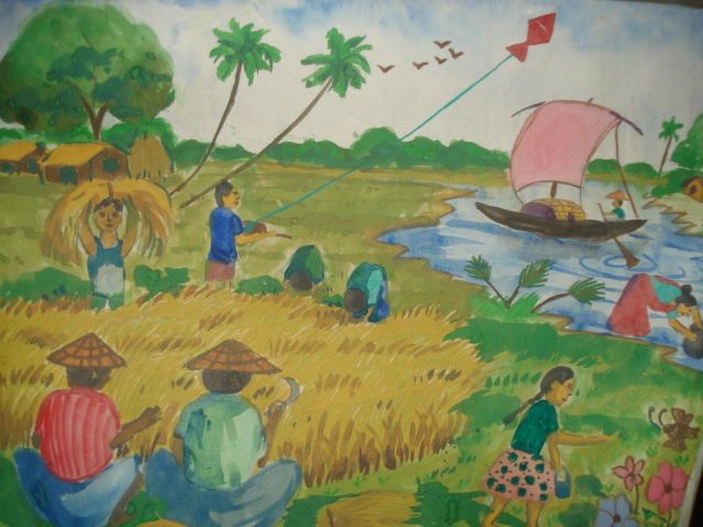 640x480 Bangladesh Village Scenes Art - Bangladesh Village Scenery Painting