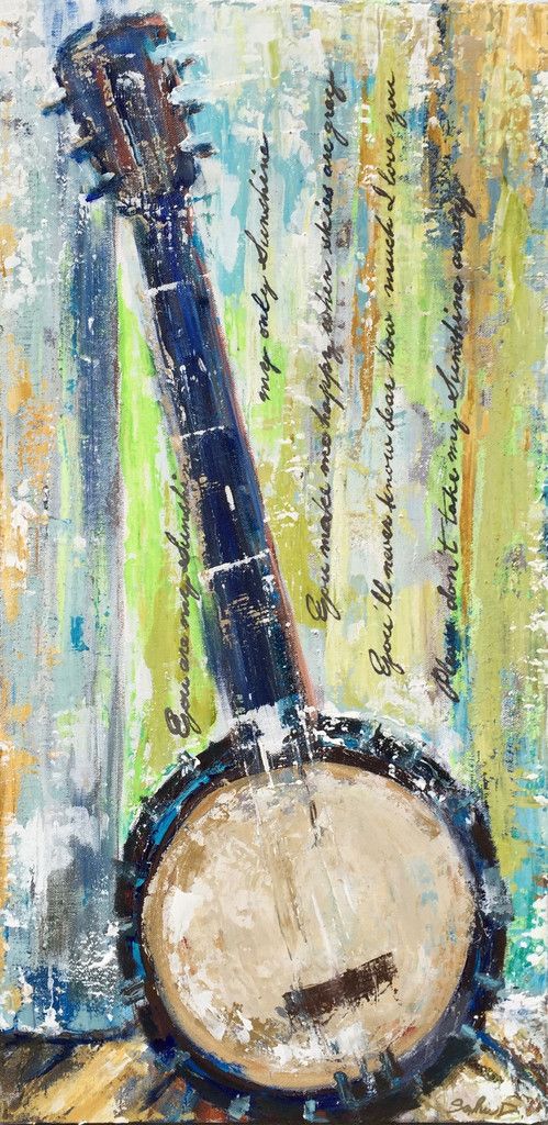 499x1024 Bluegrass Banjo Wood Painting Pallet By Jobellawooddesigns On Etsy - Banjo Painting