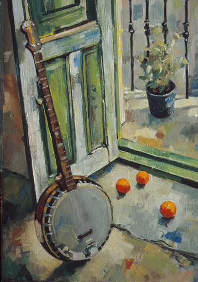 394x560 Competa Still Life With Banjo Amp Oranges - Banjo Painting
