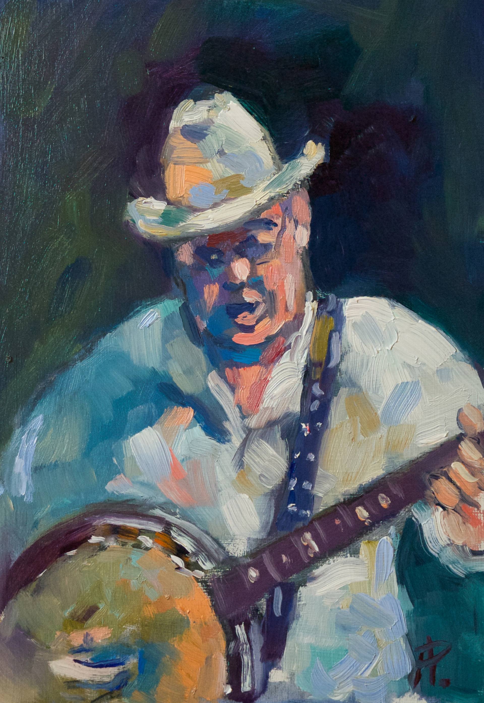 1920x2789 Saatchi Art Banjo Player Painting By Andre Pallat - Banjo Painting
