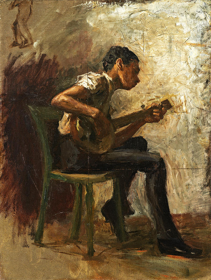 678x900 Study For Negro Boy Dancing. The Banjo Player Painting By Thomas - Banjo Painting