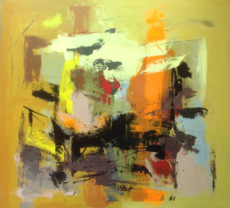 770x697 Saatchi Art Along The Banks Painting By Valeriano Lessio - Banks Painting