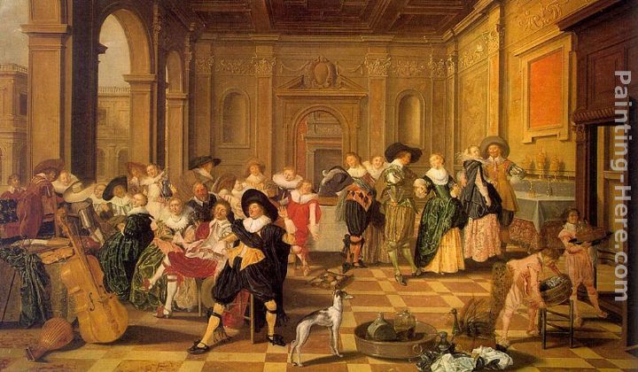720x420 Dirck Hals Banquet Scene In A Renaissance Hall Painting Anysize 50 - Banquet Painting