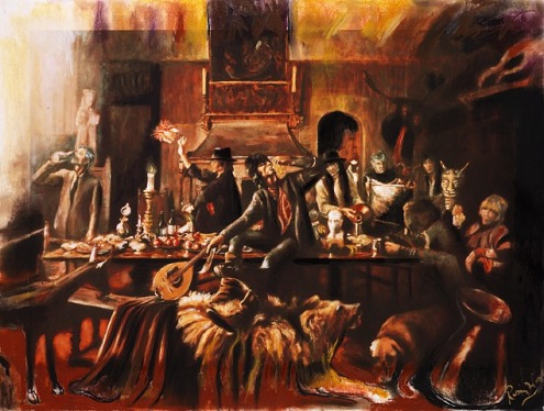 495x374 Lorrie's Pop Life Art Blog Faces, Time And Places Artwork By - Banquet Painting