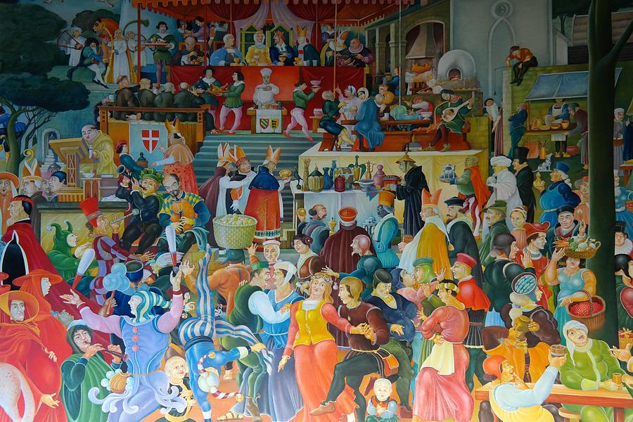 900x600 Medieval Banquet Painting By Mountain Dreams - Banquet Painting