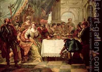 400x284 The Banquet Of Cleopatra Francesco Fontebasso Reproduction 1st - Banquet Painting