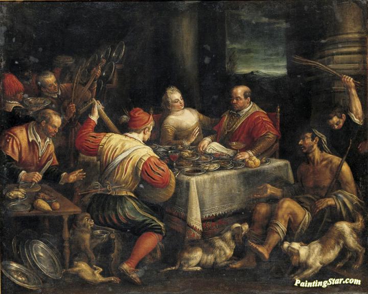 720x576 Banquet Scene Artwork By Jacopo Bassano Oil Painting Amp Art Prints - Banquet Painting