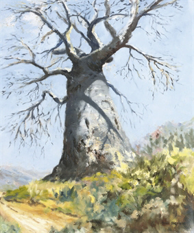 283x340 David Shepherd, Original, Paintings, Baobab Tree - Baobab Tree Painting