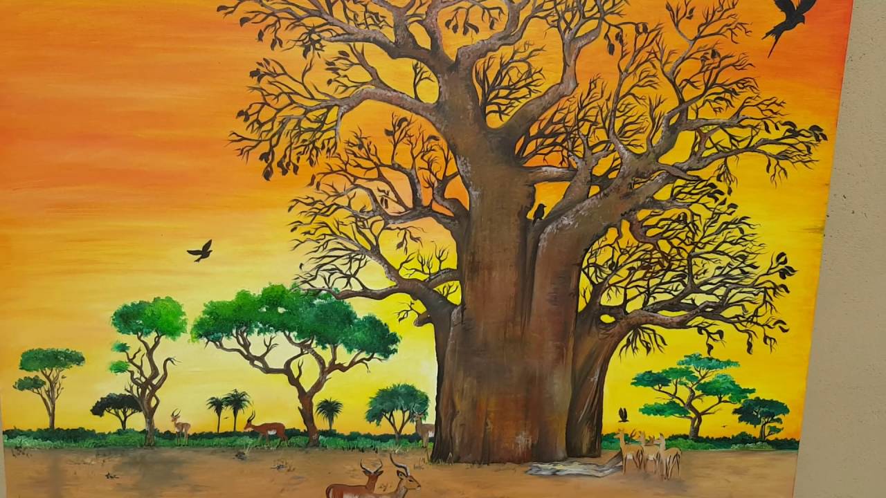 1280x720 Mwright Baobab Tree Painting - Baobab Tree Painting