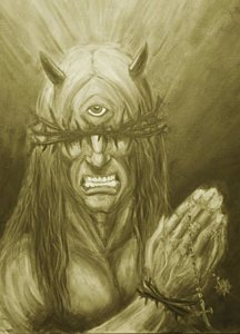 216x300 Baphomet Paintings Pixels - Baphomet Painting