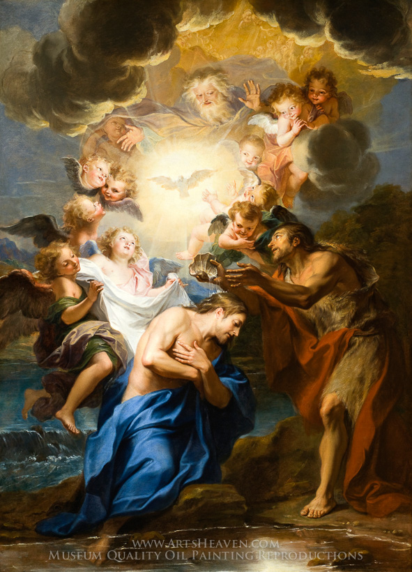 591x820 Reproduction Painting Charles Antoine Coypel The Baptism Of Christ - Baptism Of Christ Painting