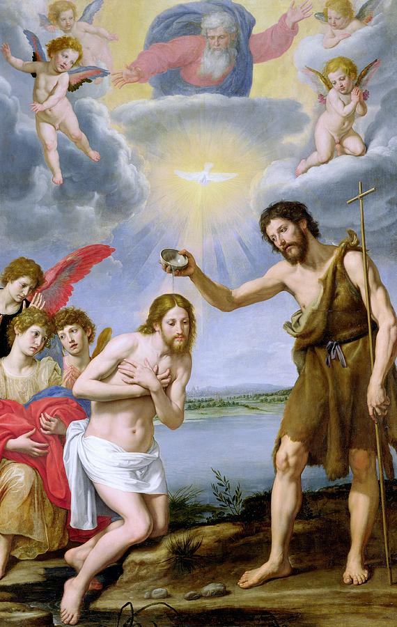 570x900 The Baptism Of Christ Painting By Ottavio Vannini - Baptism Of Christ Painting