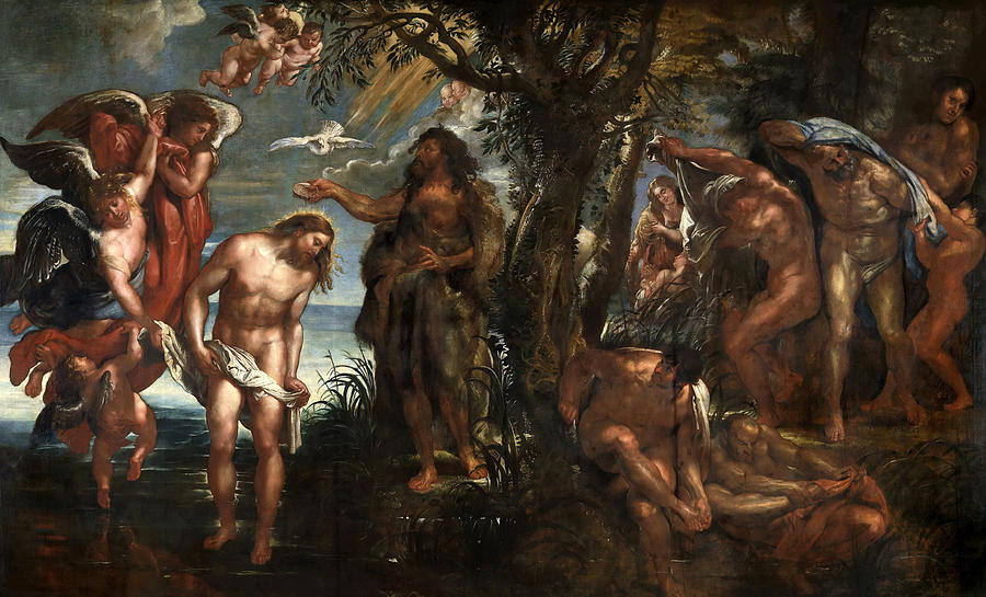 900x545 The Baptism Of Christ Painting By Peter Paul Rubens - Baptism Of Christ Painting