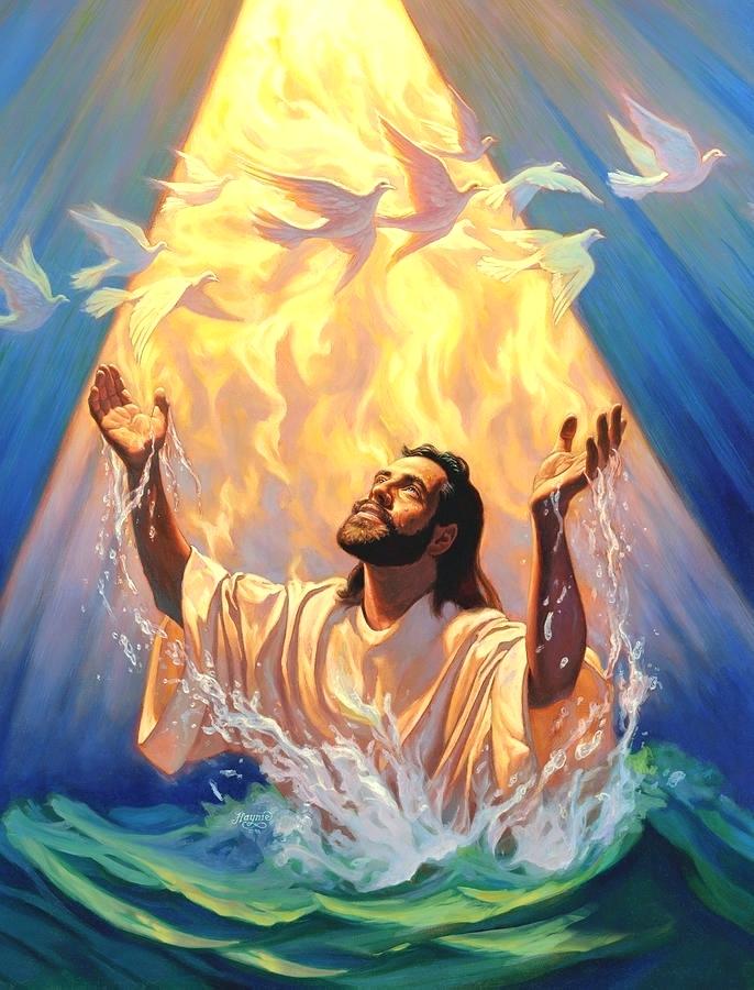 686x900 Picture Jesus Baptism Christian Artwork Painting The Baptism - Baptism Of Jesus Christ Painting