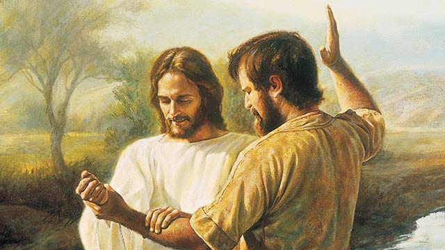 640x360 The Gospel Of Jesus Christ, Part 3 Baptism - Baptism Of Jesus Christ Painting