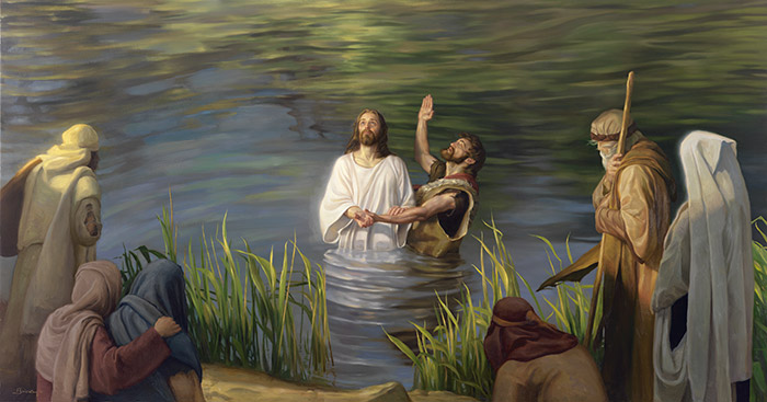 700x367 The Savior's Example Of Obedience - Baptism Of Jesus Christ Painting