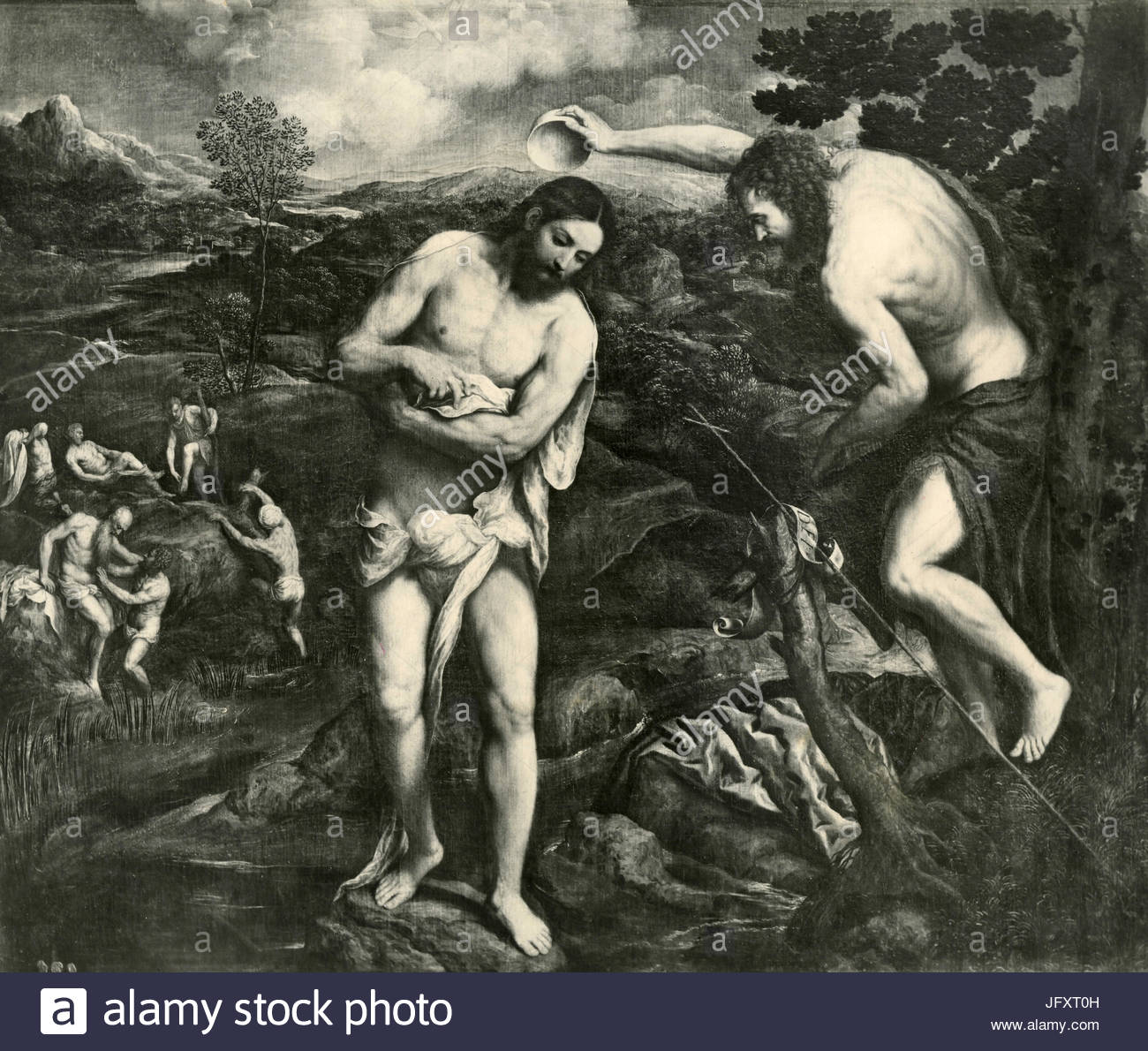 1300x1190 Baptism Of Jesus Christ, Painting By Paris Bordone, Milan, Italy - Baptism Of Jesus Christ Painting