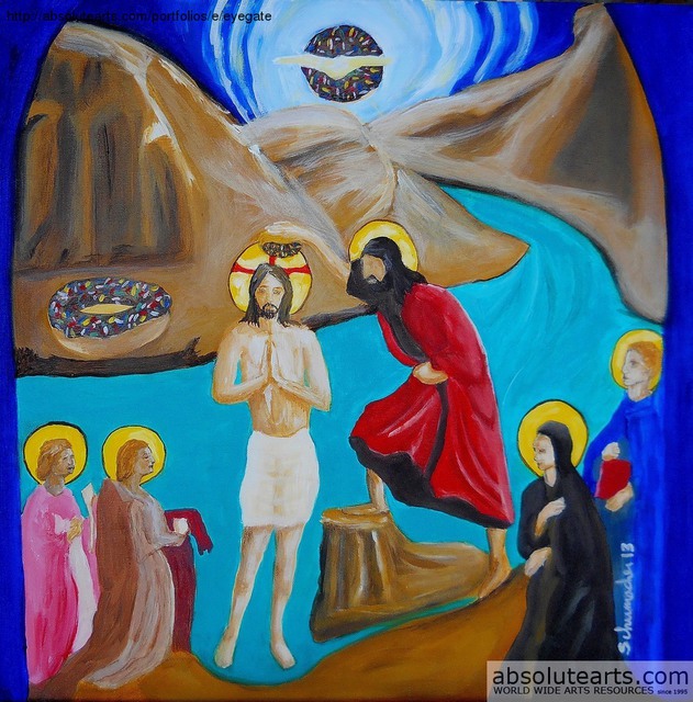 631x640 Jennifer Schumacher Artwork Baptism Of Jesus Original Painting - Baptism Of Jesus Painting