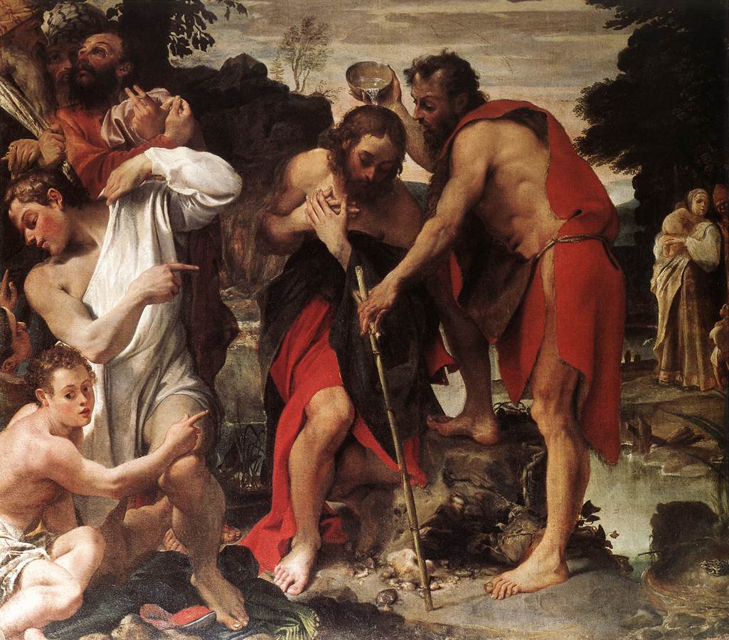 1025x899 The Baptism Of Christ 1584 Painting Annibale Carracci Oil Paintings - Baptism Of Jesus Painting