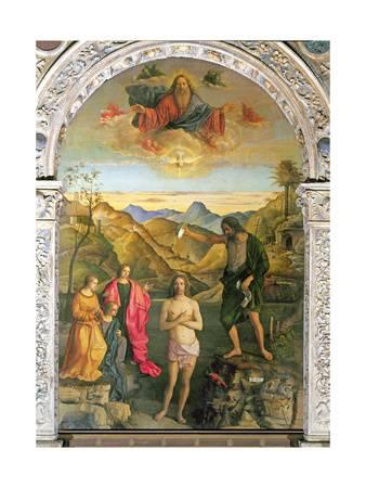 338x450 Baptism Of Christ, St. John Altarpiece Giclee Print By Giovanni - Baptism Painting