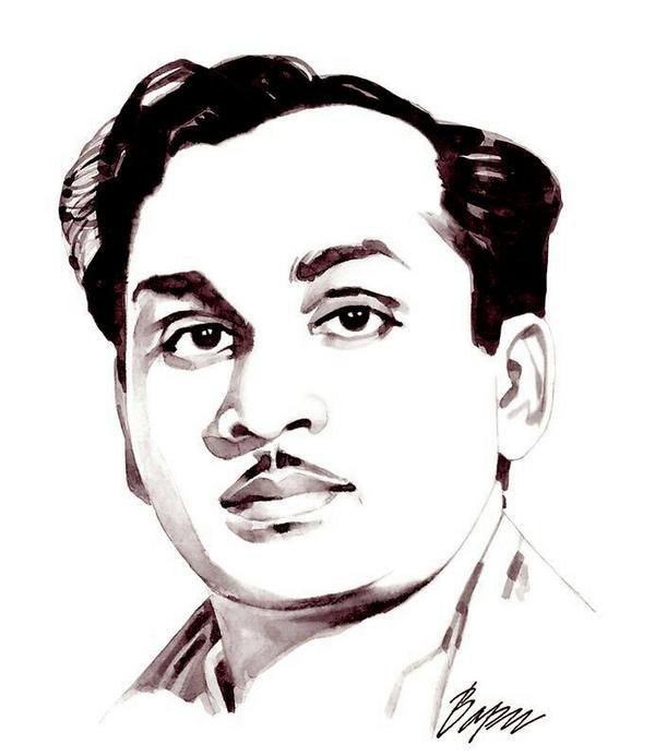 600x693 Nagarjuna Akkineni On Twitter - Bapu Painting